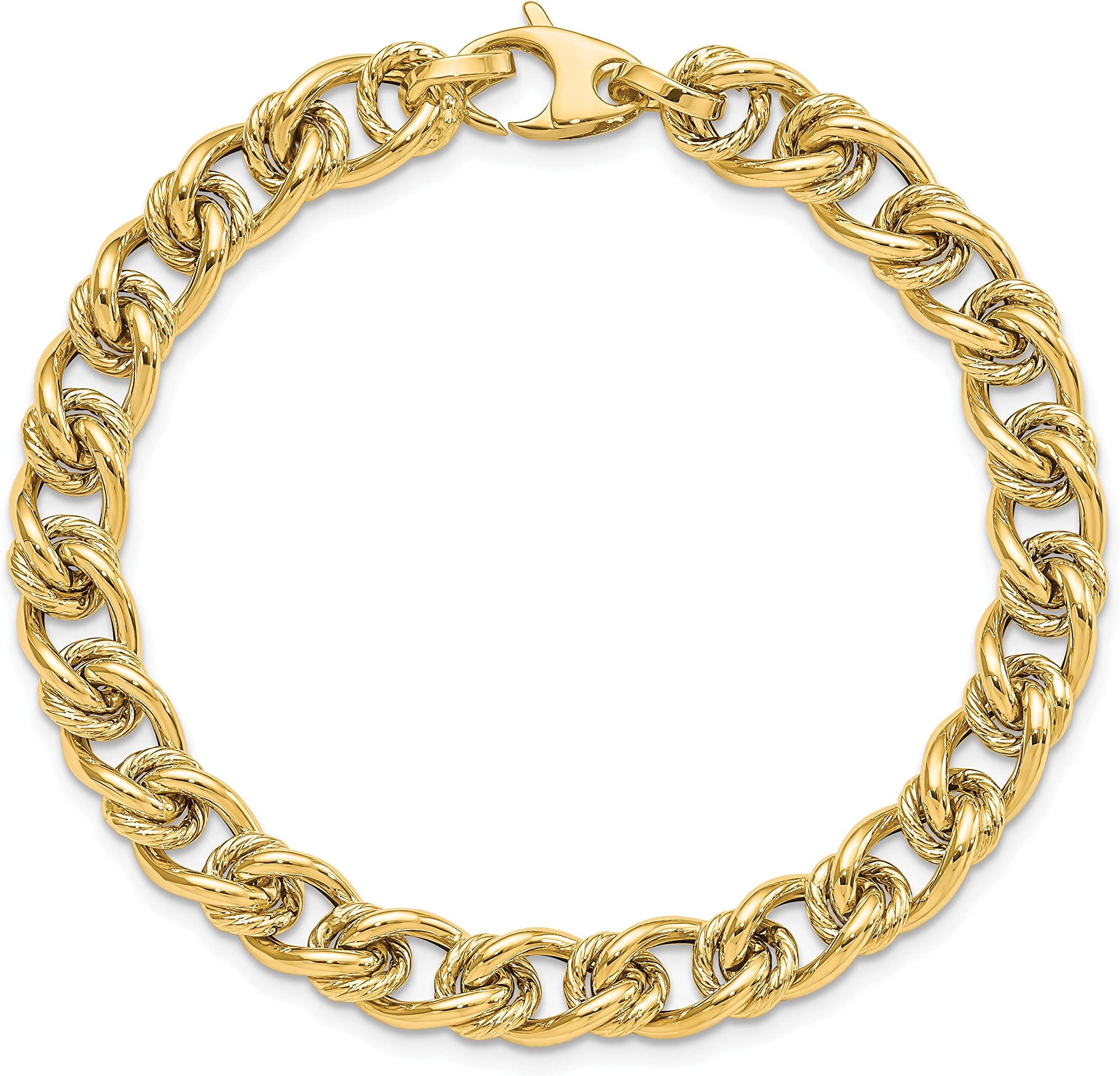 14K Solid Yellow Gold Link Chain Bracelet