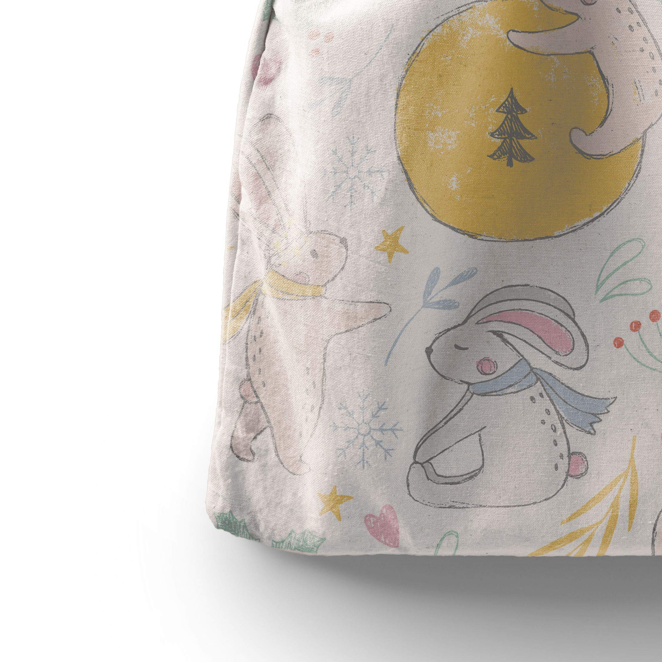 Borsa In Cotone Bonamaison - Tasca Shopping Riutilizzabile Con Cordoncino, Stampa Multicolor