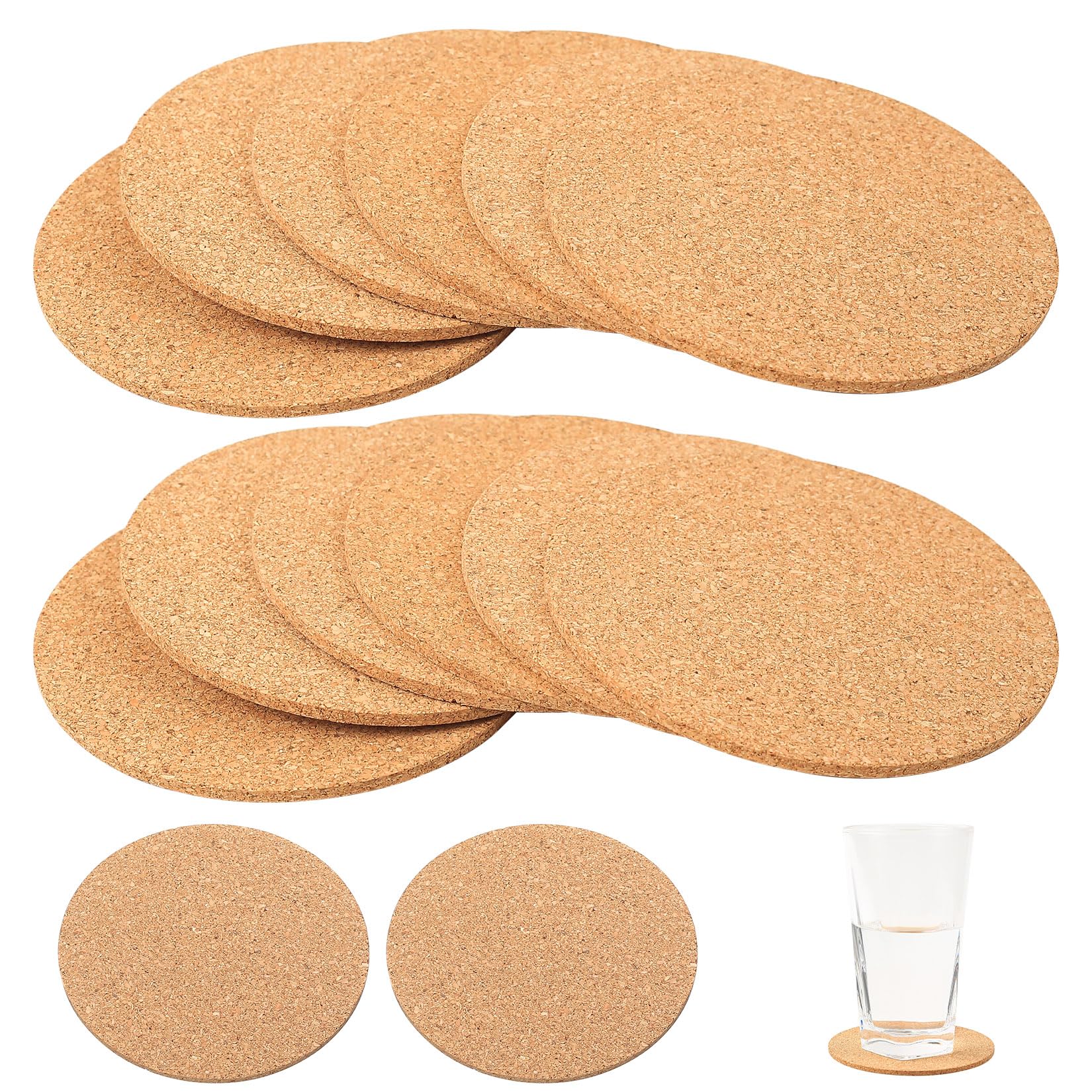 Posavasos Corcho Redondos 10cm Resistentes al Calor para Tazas Vasos Café Cócteles Bar