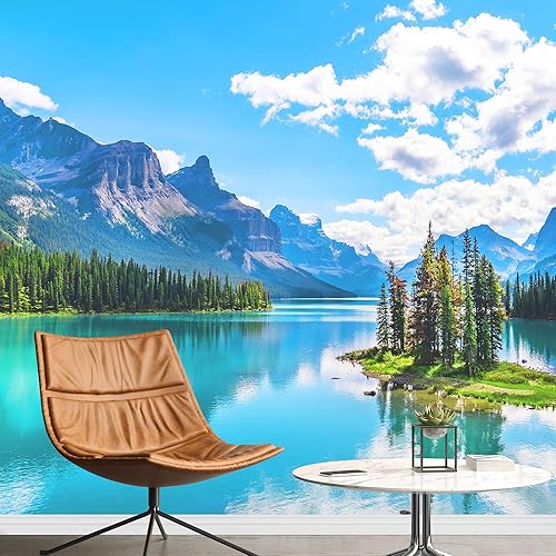 Miniatura 14 de wall26 Adhesivo mural removible para pared, vibrante otoño, bosque, río, puesta de sol, naturaleza, desierto, fotografía, paisaje rústico,