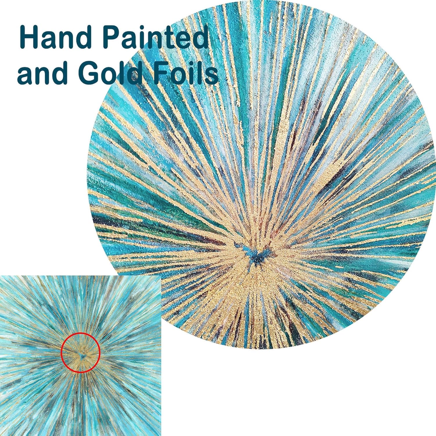 Abstract Wall Art Canvas Picture: Modern Painting Hand Painted Artwork for Bedroom (12'' x 12'')