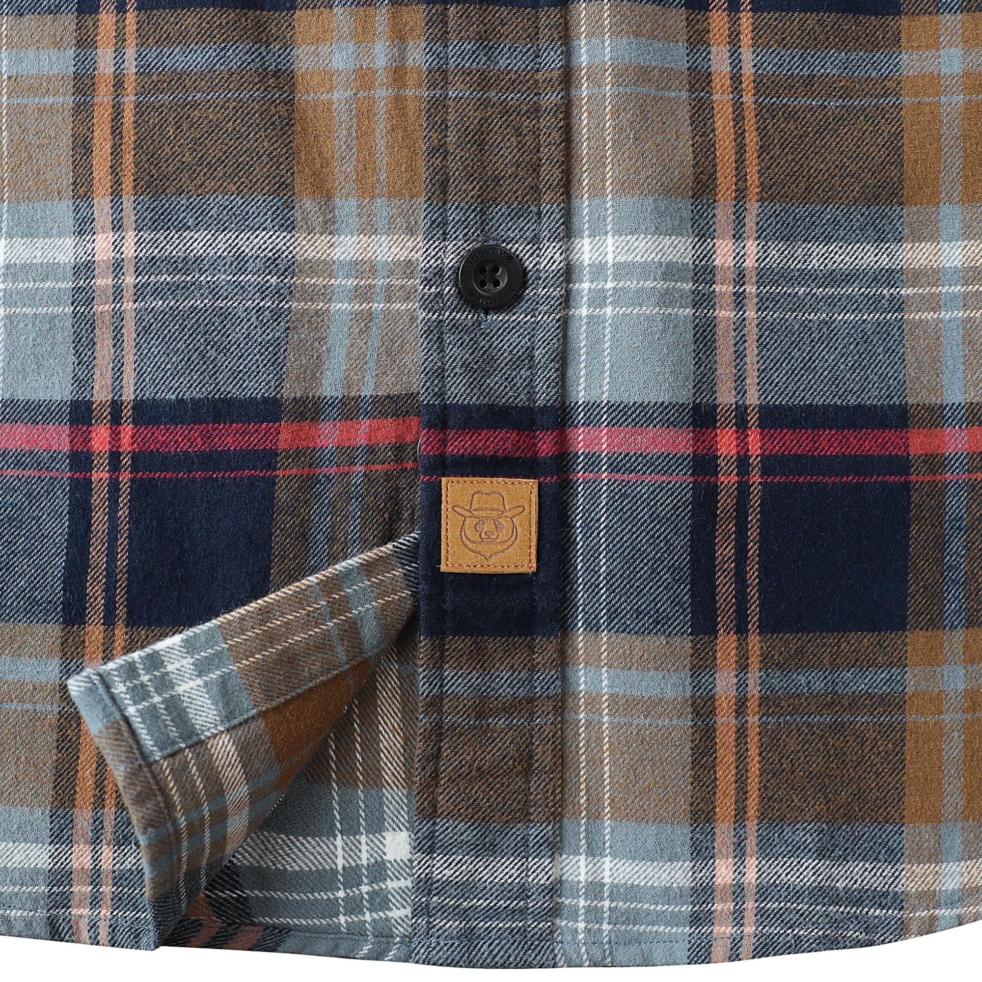 Dubinik® 6 oz Camisa Franela Hombre Manga Larga Informal con Bolsillo Invierno Casual Termica Cuadros