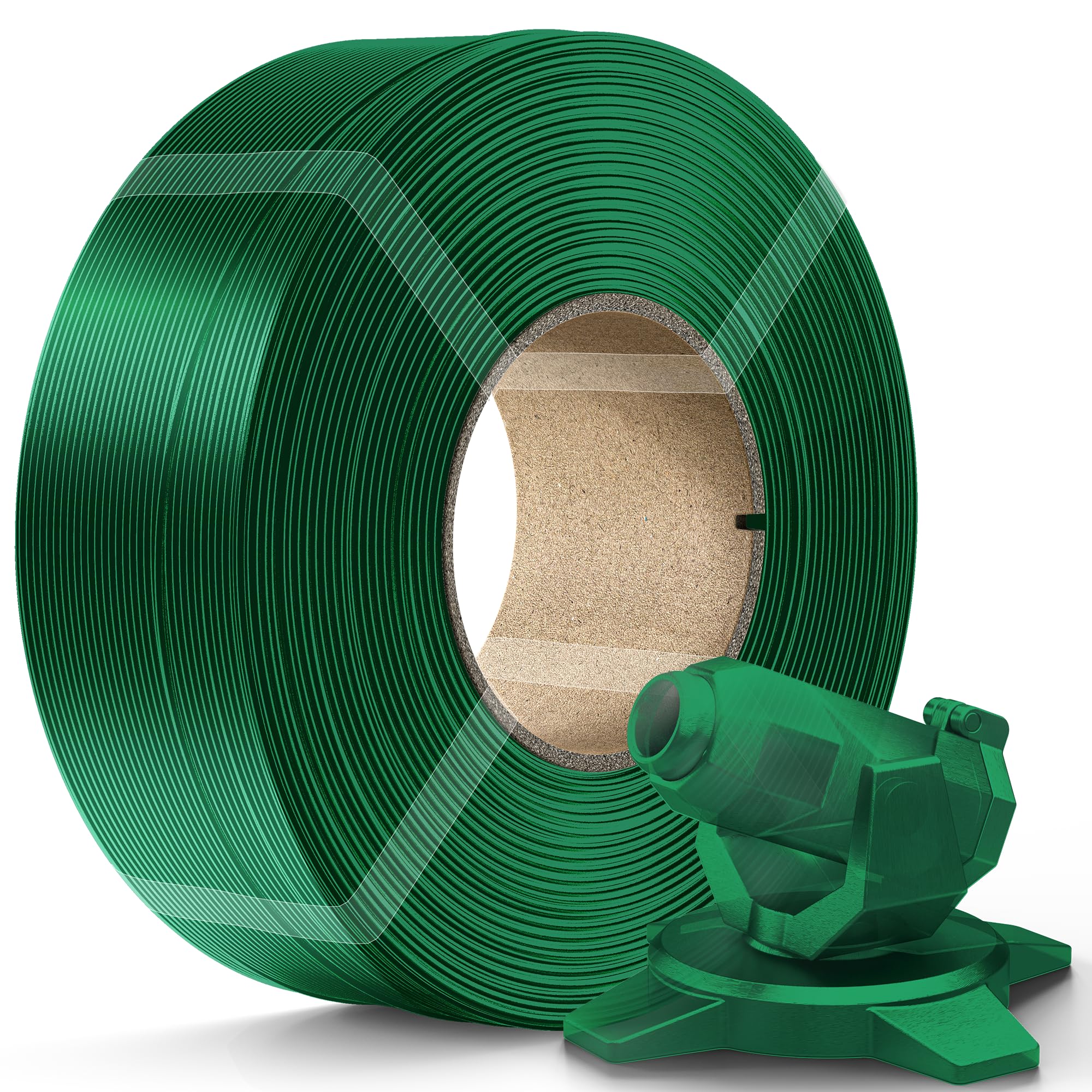 Creality PETG Filament Refill 1.75mm 3D Printer Filament, 1kg (2.2lb) Refilament for Bambu Lab Reusable Spool, Dimensional Accuracy ±0.03mm, Transparent Green