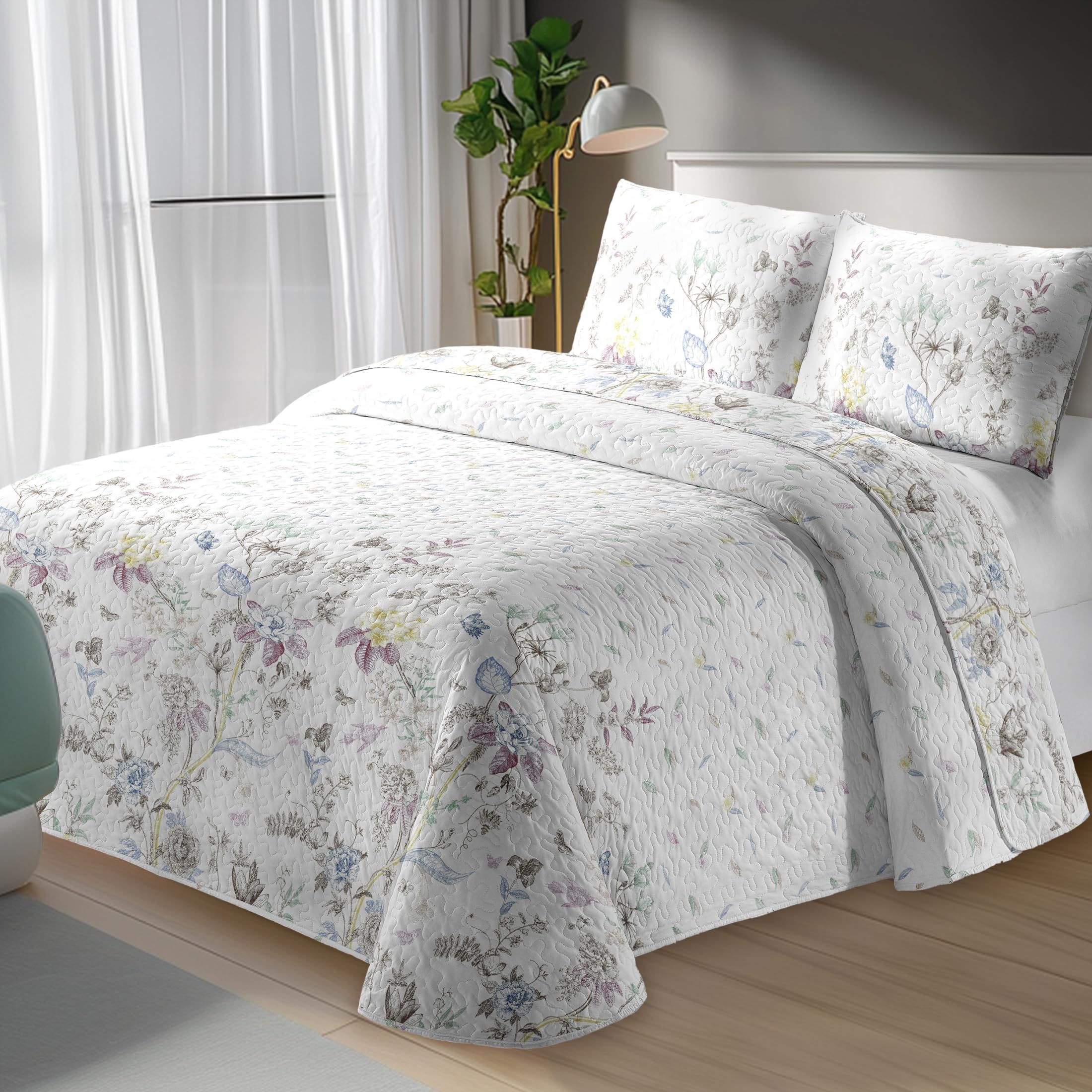 MANEMI - Colcha bouti para Verano y Entretiempo - Colcha para Cama 105，Colcha Cubre Cama 100% Poliester, Suave y Transpirable.