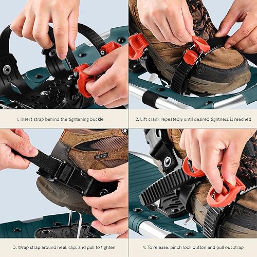 Vista 12 de Retrospec Drifter Snowshoes & Trekking Poles Bundle with Adjustable Bindings - Lightweight Aluminum Snow Shoes for Women & Men - All Terrain Hiking