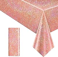 Vista 16 de 2 piezas de mantel holográfico negro con láser, mantel espacial de galaxia, mantel de 40 * 108 pulgadas con estrellas brillantes, mantel