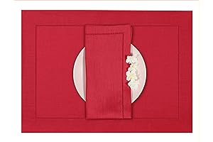 D'Moksha Homes Red Plaid Placemats Set of 6