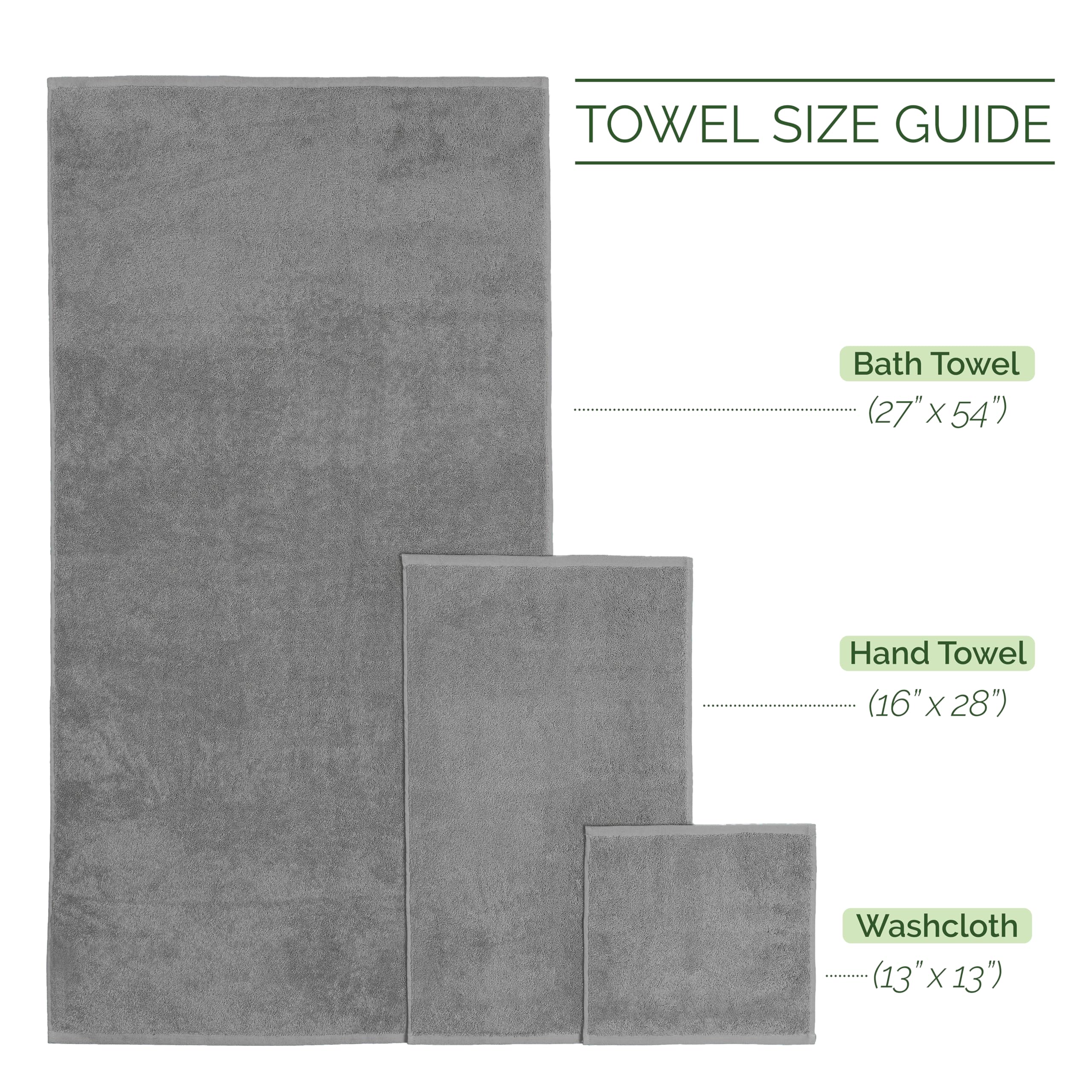 Elegant Comfort Set di 6 asciugamani di lusso in 100% cotone turco jacquard intrecciato di alta qualità alberghiera, morbidi e assorbenti, include 2 asciugamani da bagno, 2 asciugamani e 2 salviette,