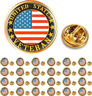 6/12/25/50/100 pieces round Veterans pin United States of America USA American flag Veteran's Day lapel pins for men women Clothes backpack hat Brooch pins Memorial Day soldier patriotic Decoration Souvenir gift Badge bulk
