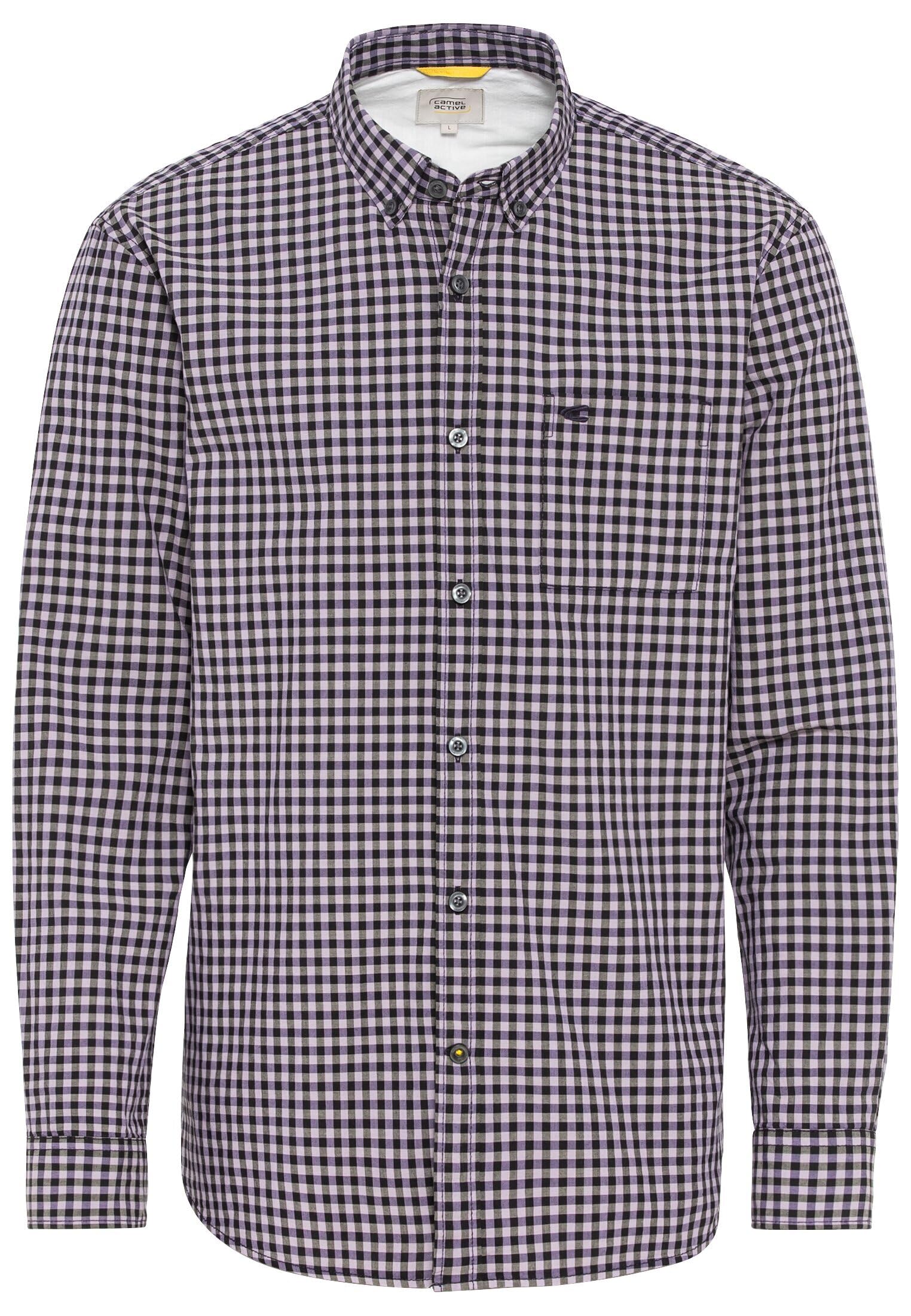 Camel Active Men's Purple Vichy Pure Cotton Check Shirt, M