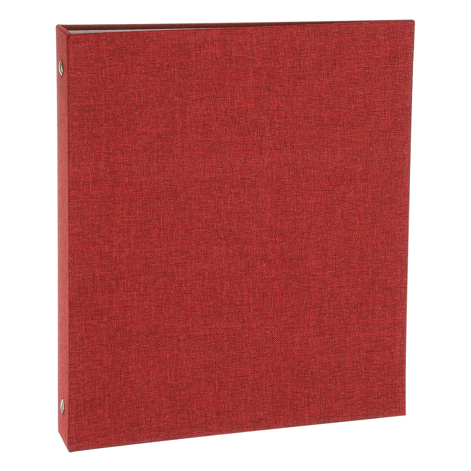 PATIKIL A5 Size 3 Ring Binder,1Pcs 1 Inch Round Ring Durable Linen Hardcover Binder Fit for Paper Recipe Photo Office Red
