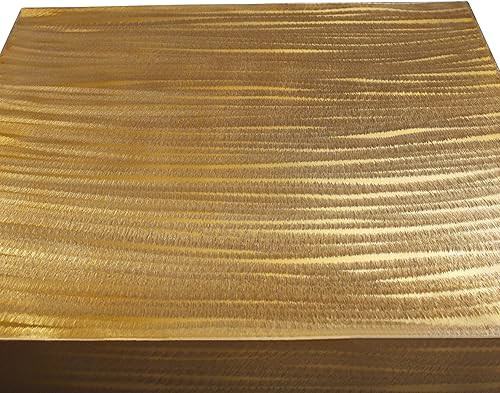 Miniatura 7 de Meridian Furniture Colección Palladium Modern  Mesa auxiliar superior texturizada contemporánea con base de metal negro mate, 18 pulgadas de ancho x