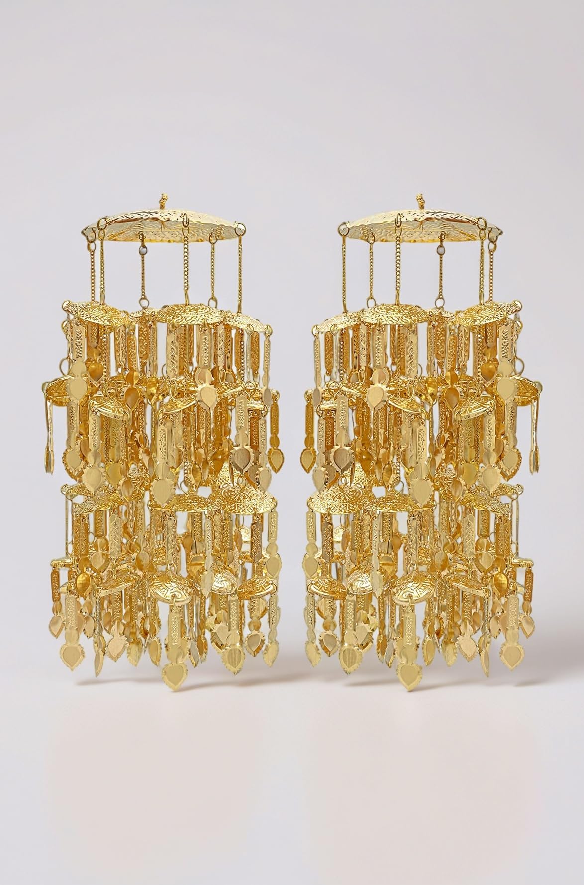 Beautiful Bridal Kaleera Traditional Embossed Big Size Kaliras for Bride & Women Hand Hanging Kalera(22.3x9.8 cm)