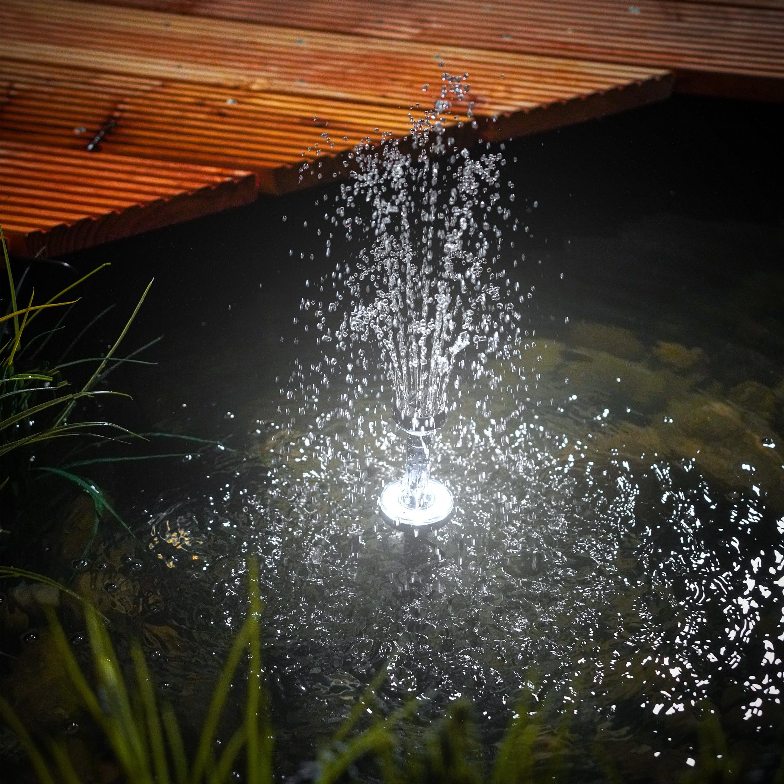 Esotec 101936 Kit de pompe et solaire à LED pour bassin avec 8 400 LED, batterie LiFePo4, piquet de terre, panneau solaire 8 W, fontaine de jardin