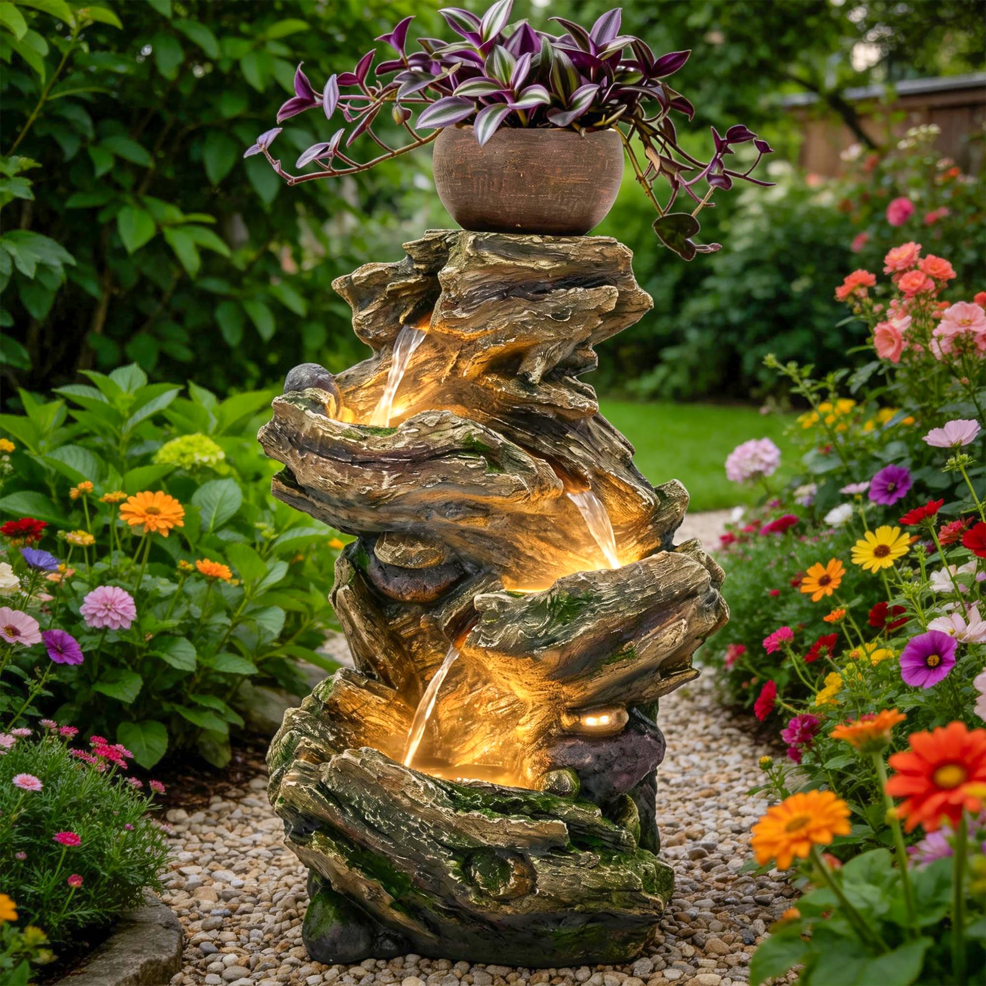 Ultym 33 Natural Distressed Tree Trunk Fountain