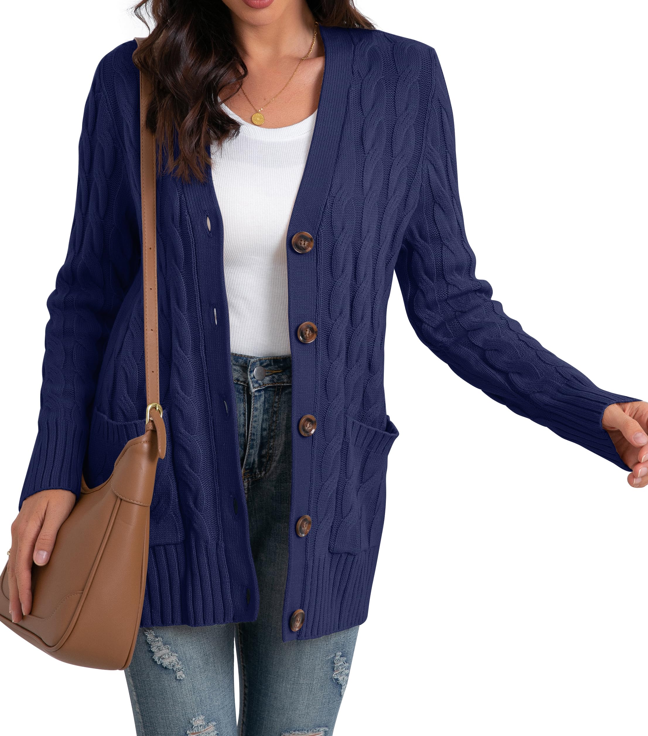 GRECERELLE Gilet Femme Chic et Élégant, Cardigan Doux à Boutons Chemisier et Cardigan Torsadé pour Femme