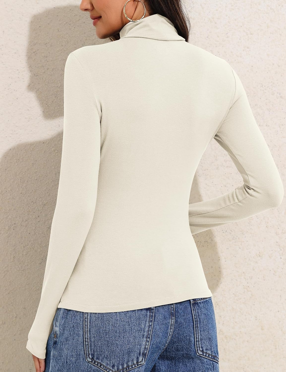 PrettyGuide Womens Cotton Turtle Necks Tops Long Sleeve Turtleneck Shirt Slim Fit Basic Tee Casual Trendy Layering Undershirt - Image 6