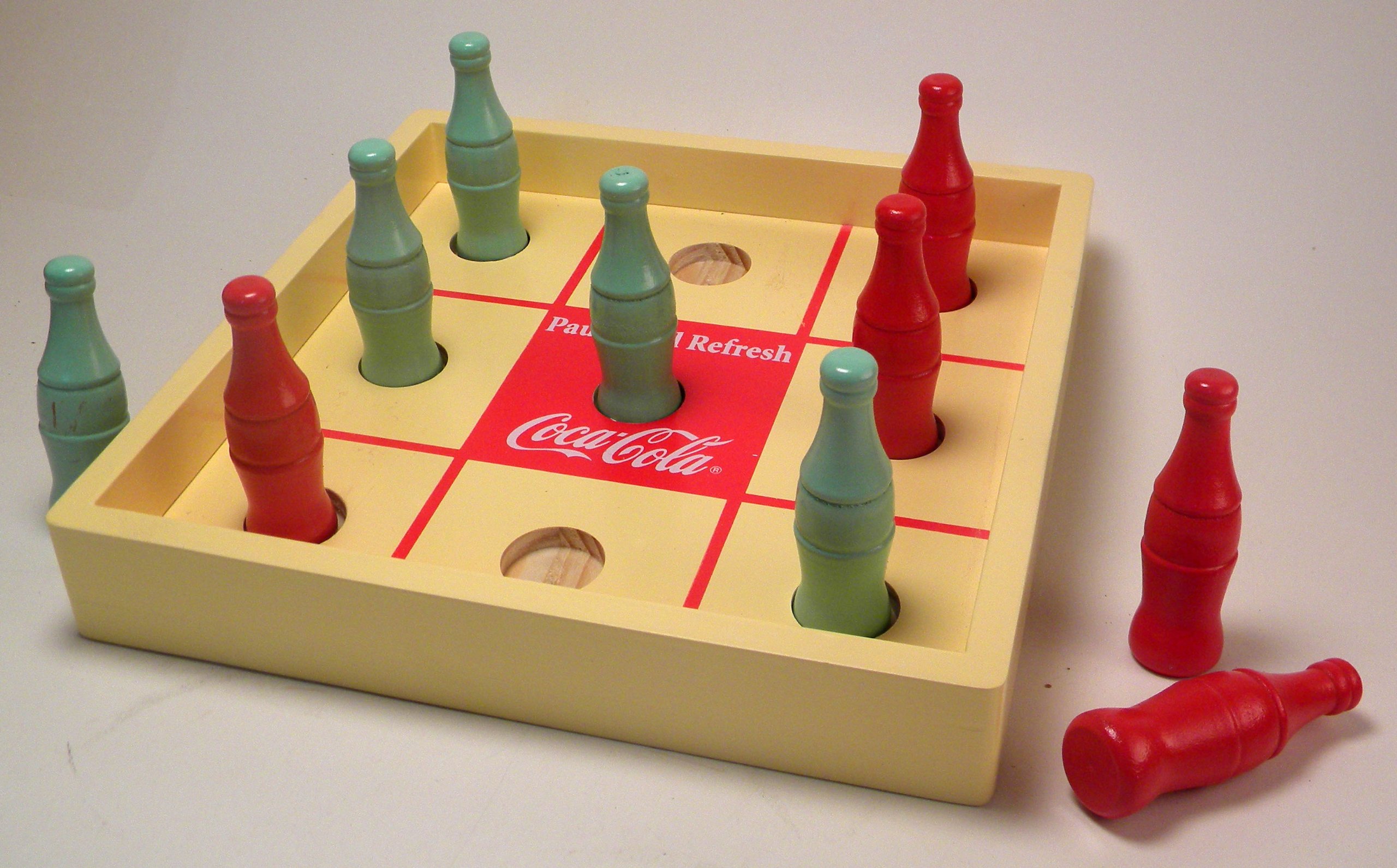 Wooden Retro Mini Coke Coca Cola Bottle Tic Tac Toe Game : Amazon