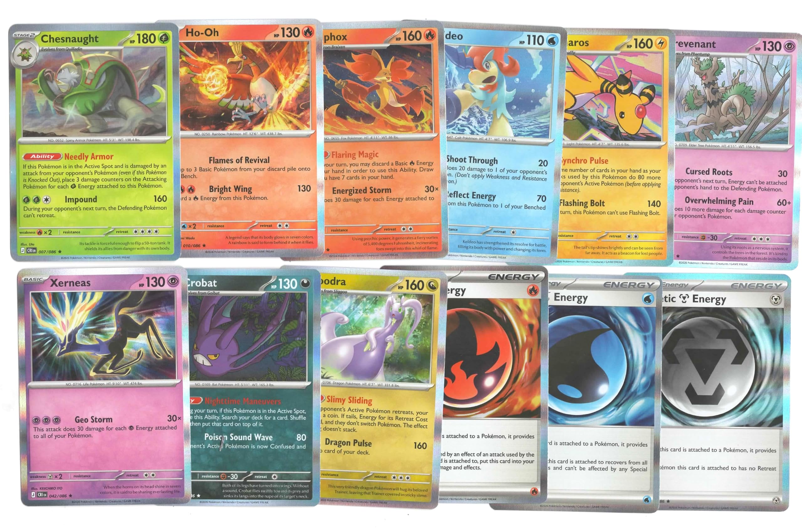 Pokemon - Chaos Rising - Complete Holo Rare 12 Card Lot