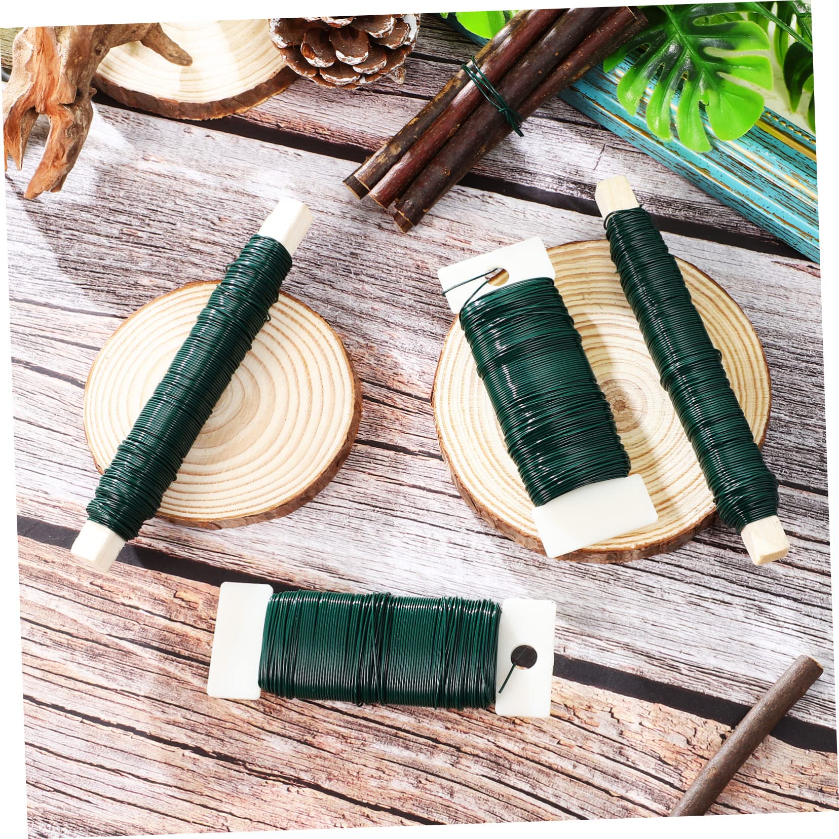 Homoyoyo 6 Pack Flower Binding Wires Malleable Plant Wires for Craft Decorative Thin Iron Strings Roll