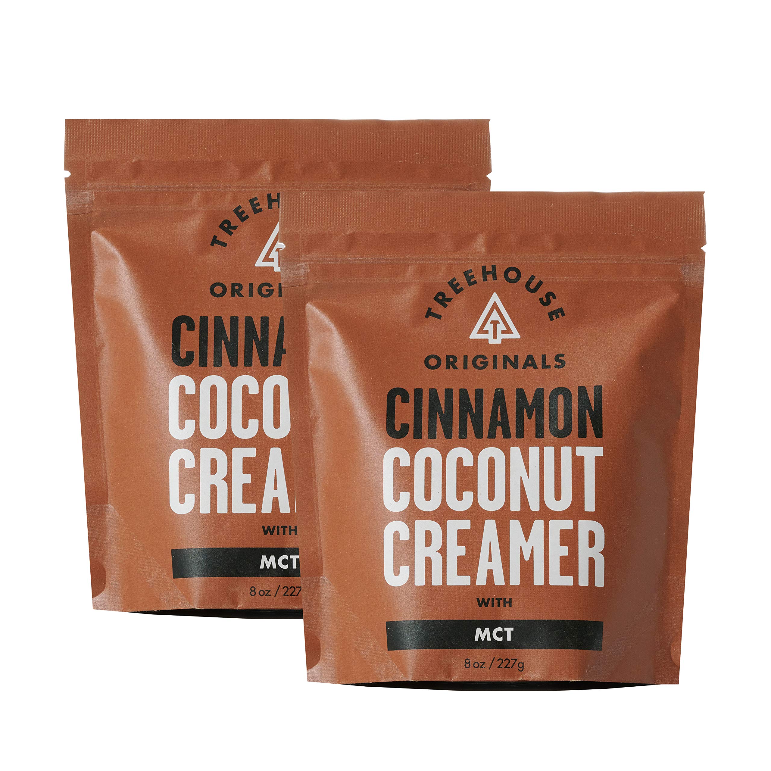 Treehouse Originals Vegan Coconut Coffee/Tea Creamer: Cinnamon | Non-Dairy, Gluten-Free, Non-GMO, Soy-Free, MCT Oil | Plant-Based, Supports Brain Function, Sustainable Ingredients | 8 oz. (2-pack)