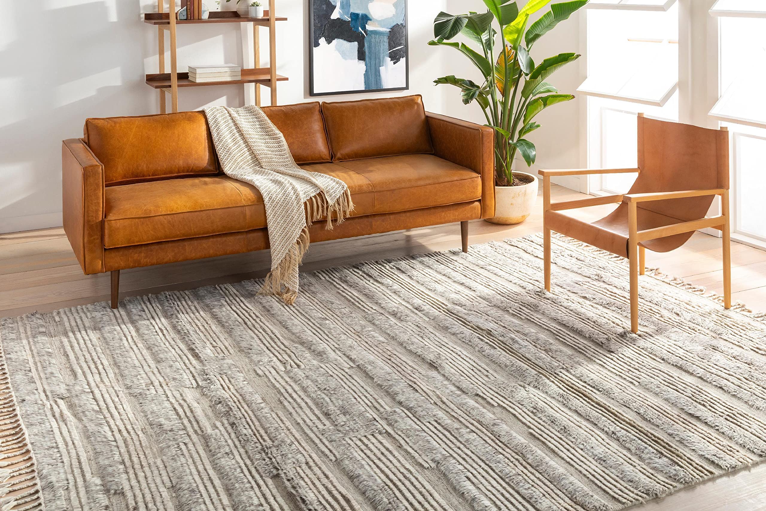 Mark Day Wool Rugs 10x14 Waubach Global Medium Gray Area Rug Beige Green Grey Carpet for Living Room