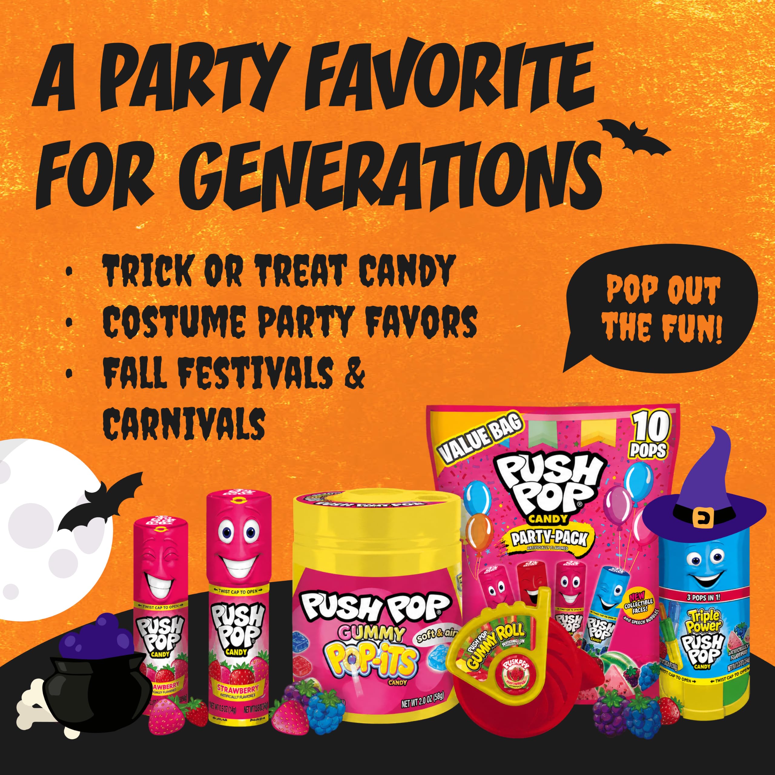 Amazon.com : Push Pop Halloween Candy Lollipops Hard Candy Variety