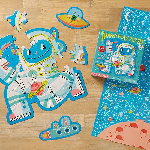 Miniatura 6 de C.R. Gibson BJP2-24931 Hello Lucky Yeti Puzzle que brilla en la oscuridad para niños con póster a juego, 15 x 15 pulgadas, multicolor, 33 piezas