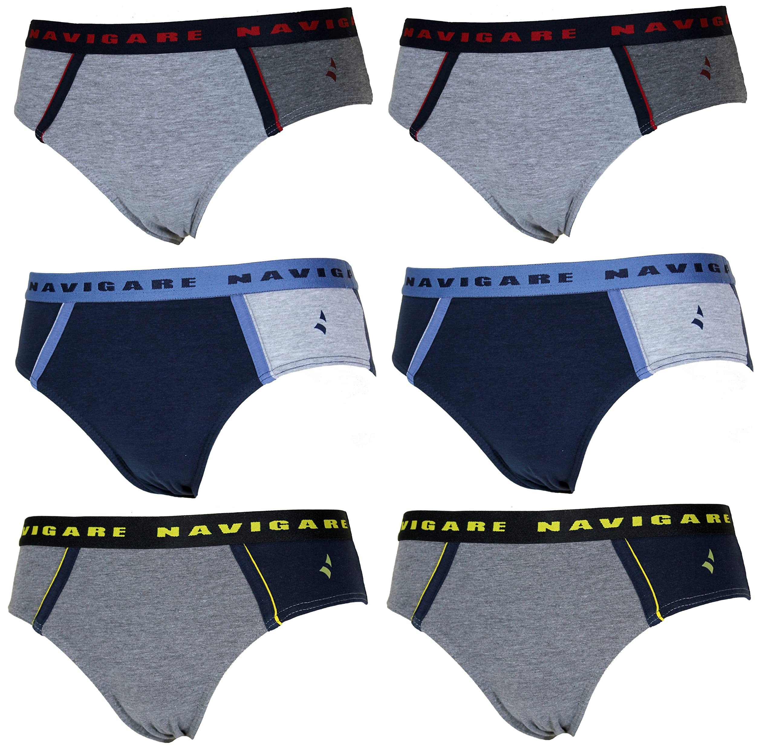 Navigare 6 Slip Ragazzo Mutanda Bimbo Bambino 10-12-14-16 Anni Varie Fantasie (21038ZJ, 14)