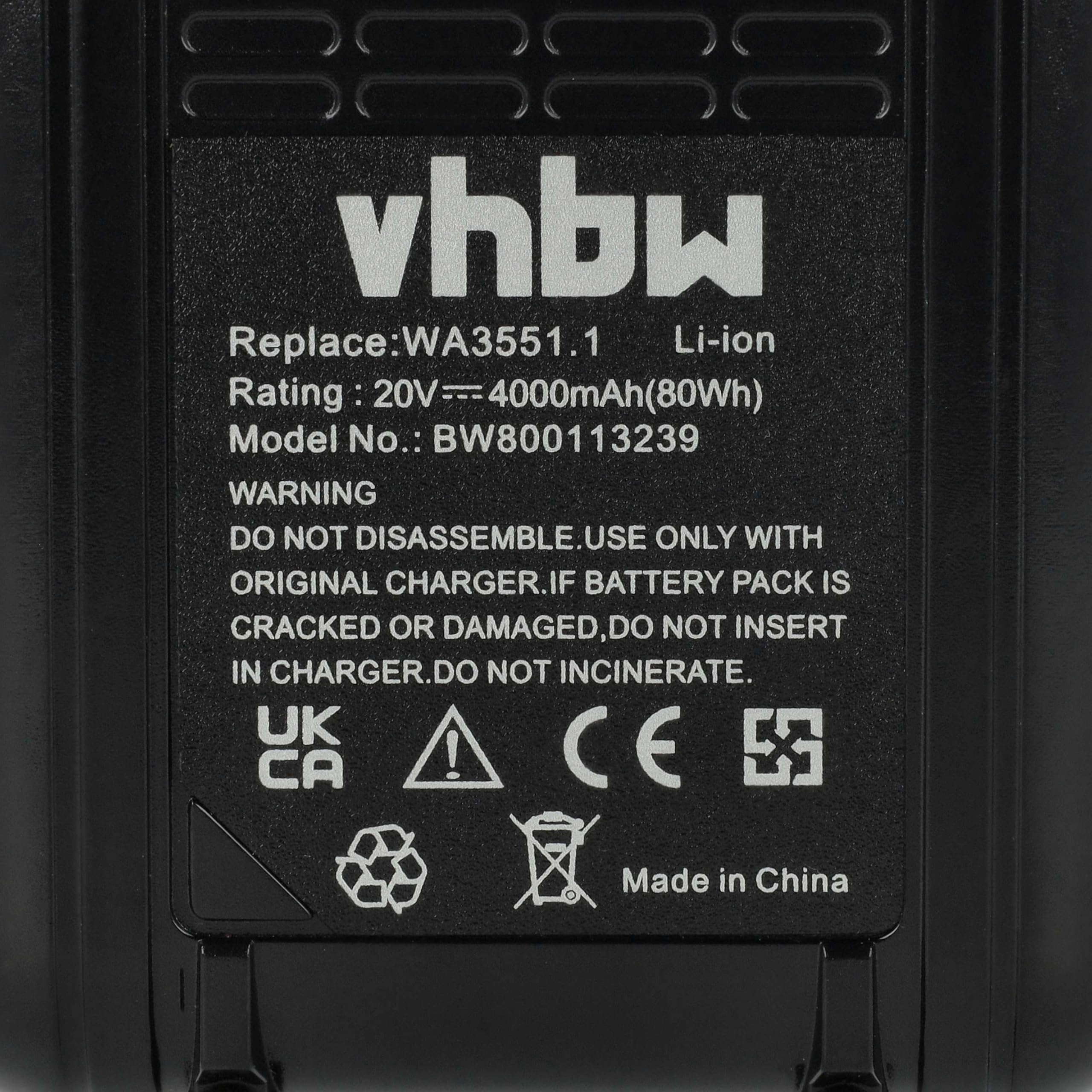vhbw 2X Batería Compatible con AL-KO 34.8 Li Lawn Mover, CSA 2020 (113538), GT 2000 (113701) Herramienta Eléctrica (4000mAh, Li-ION, 20V)