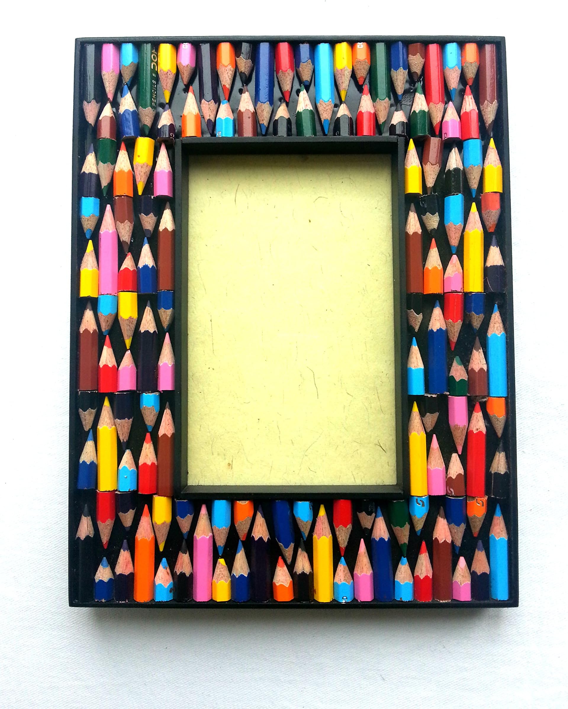 Fair trade recycled coloured pencil crayon photo frame 6 x 4 inch.