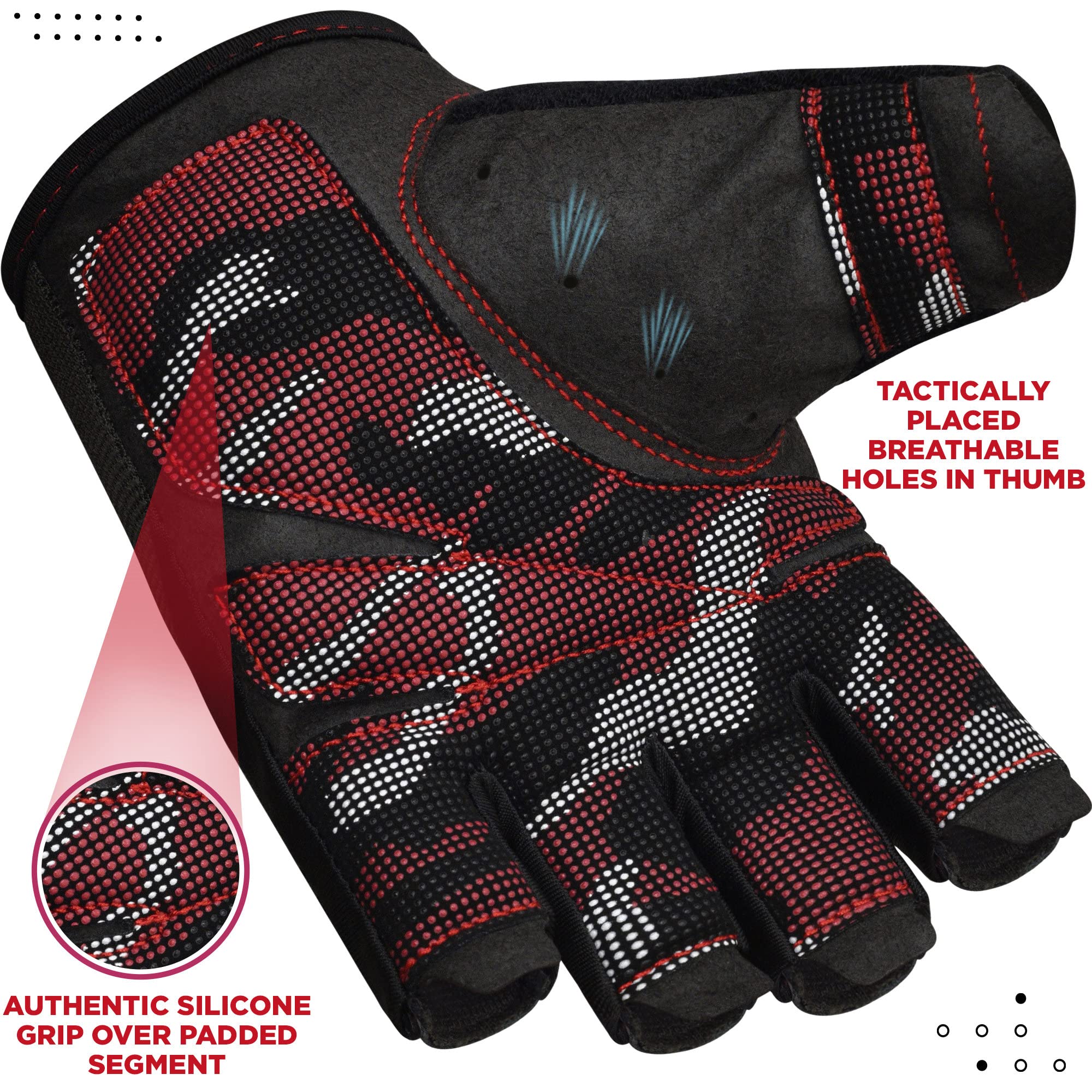 RDX Gants de Musculation pour Hommes Femmes, avec Support de Poignet Long et Extensible, Bonne Prise en Main, Fitness HIIT Entraînement, Bodybuilding Haltérophilie, Cyclisme, Exercices Maison