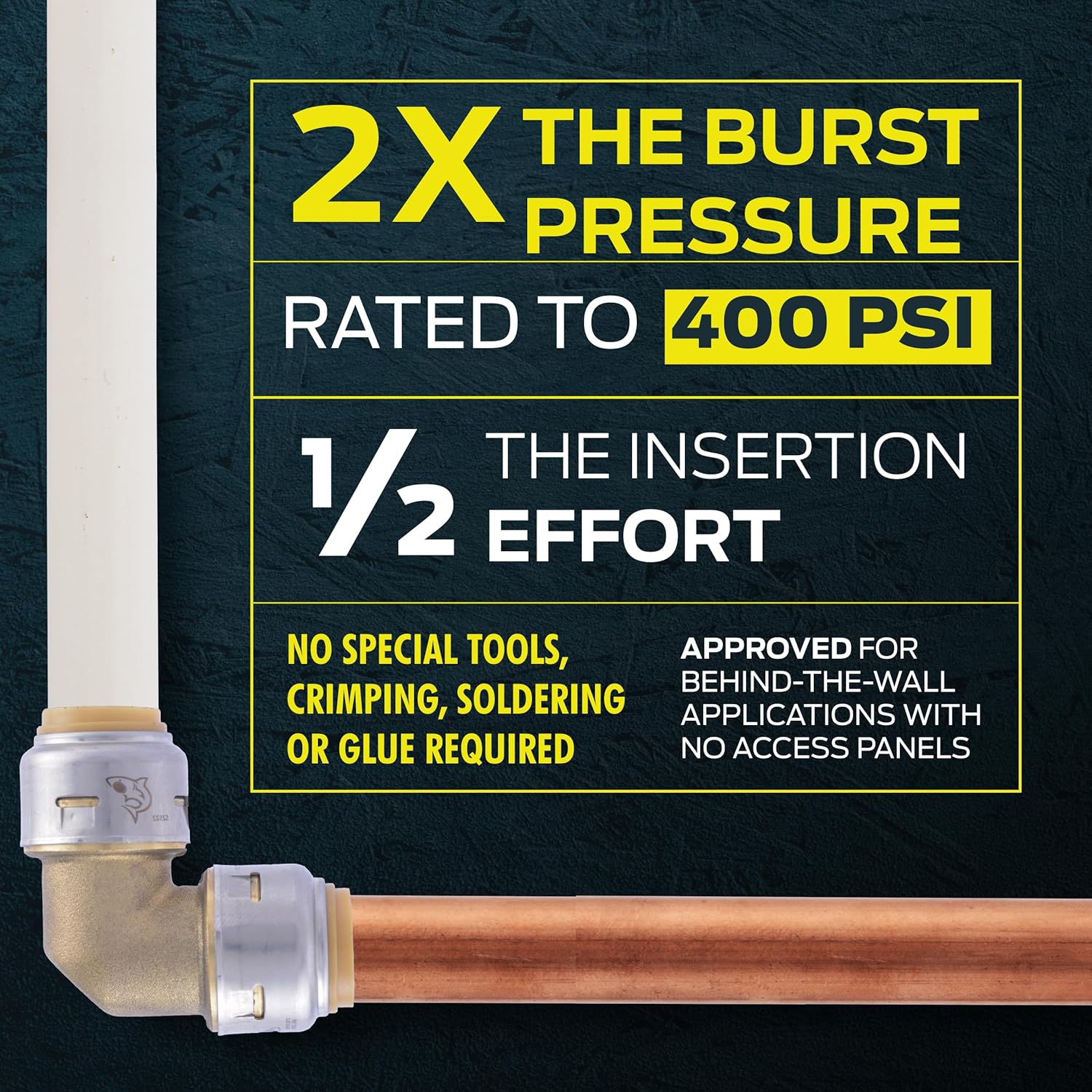 SharkBite Max Male Adapter, 1 in Push-to-Connect x 1 in MNPT, Brass Plumbing Fitting, UR140A