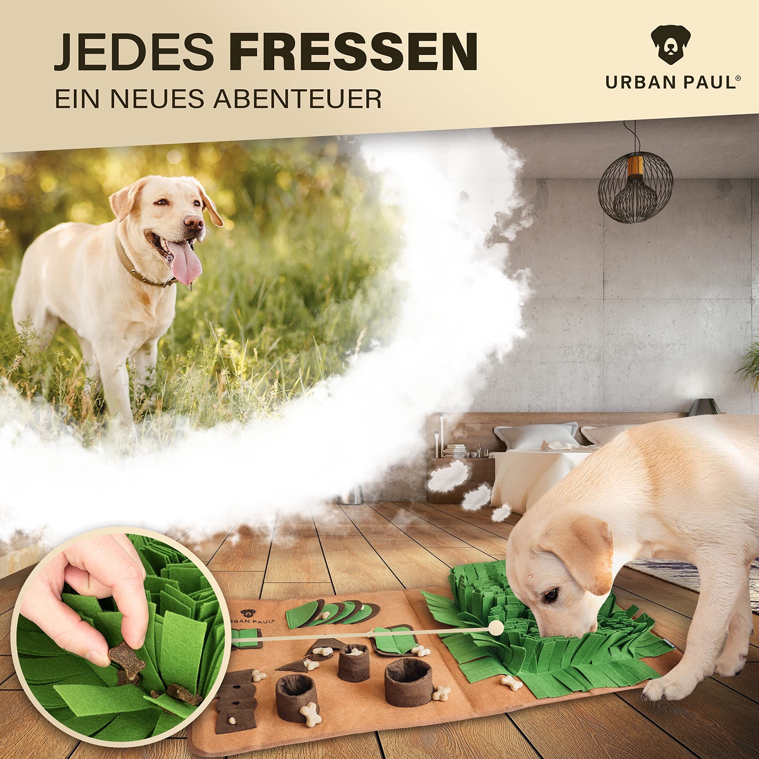 Schnüffelteppich Hund - XXL Schnüffelmatte für große Hunde | Extra großes Intelligenzspielzeug - extrem widerstandsfähig und waschbar - Vielseitiges Schnüffelspielzeug
