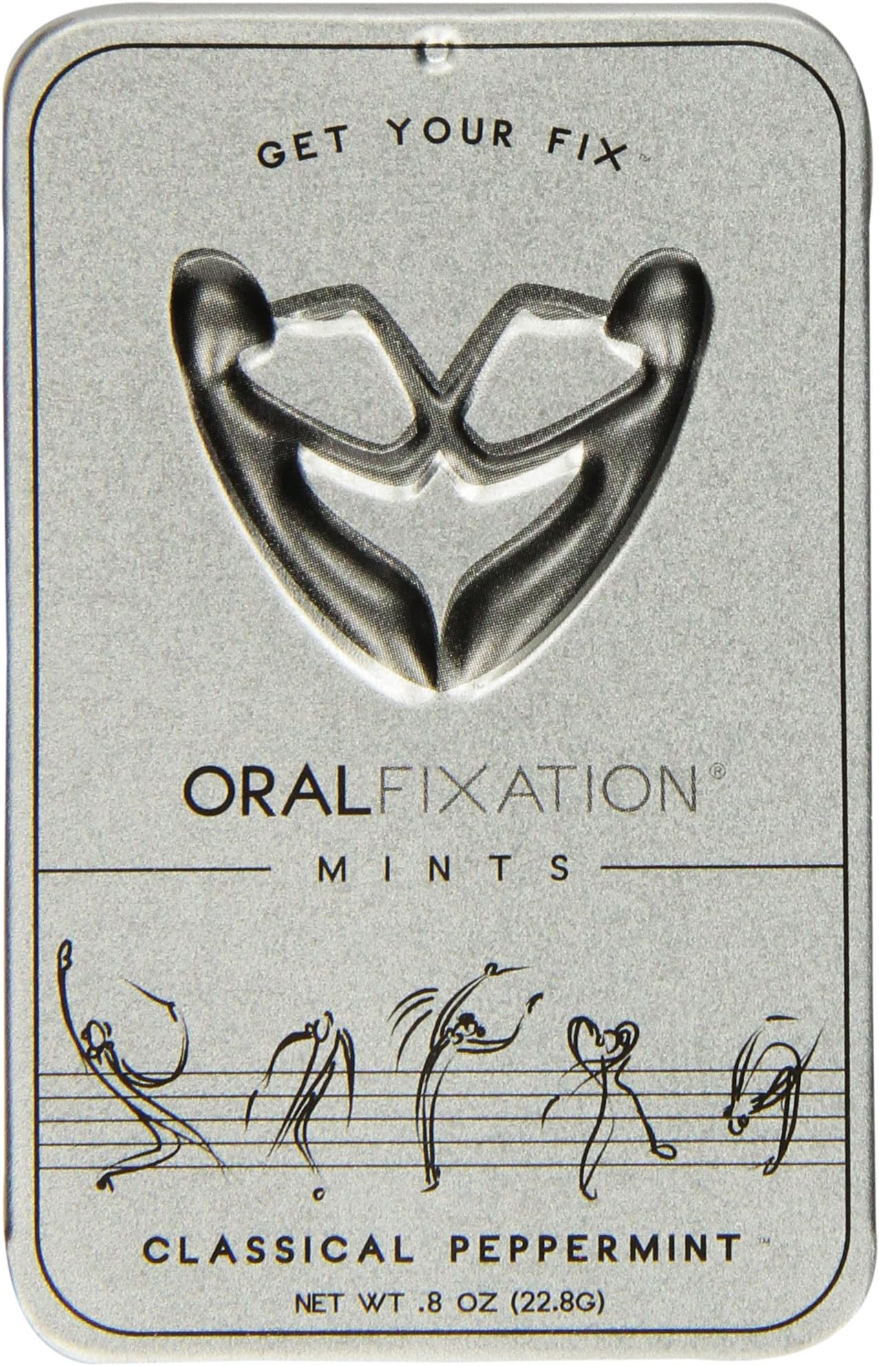 Oral Fixation Mints Classical Peppermint, Sugar Free, 0.8-Ounce Tins (Pack of 12)