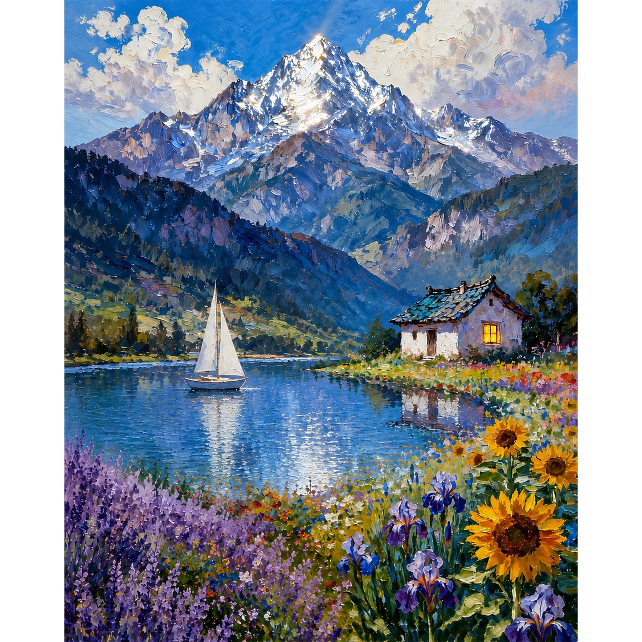 Landscape Paint by Numbers for Adults,Painting by Numbers for Adult 12x16in
