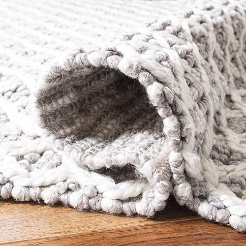 Miniatura 6 de SAFAVIEH Natura Collection - Alfombra de área de 5 x 8 pies, marfil y beige, viscosa y lana hecha a mano, ideal para zonas de alto tráfico en sala