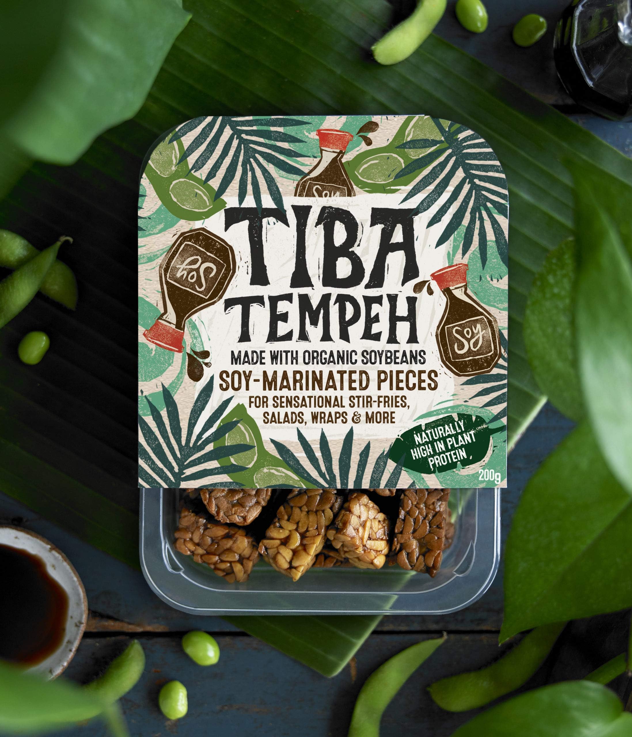 Tiba Tempeh Soy Marinated Tempeh Pieces, 200g