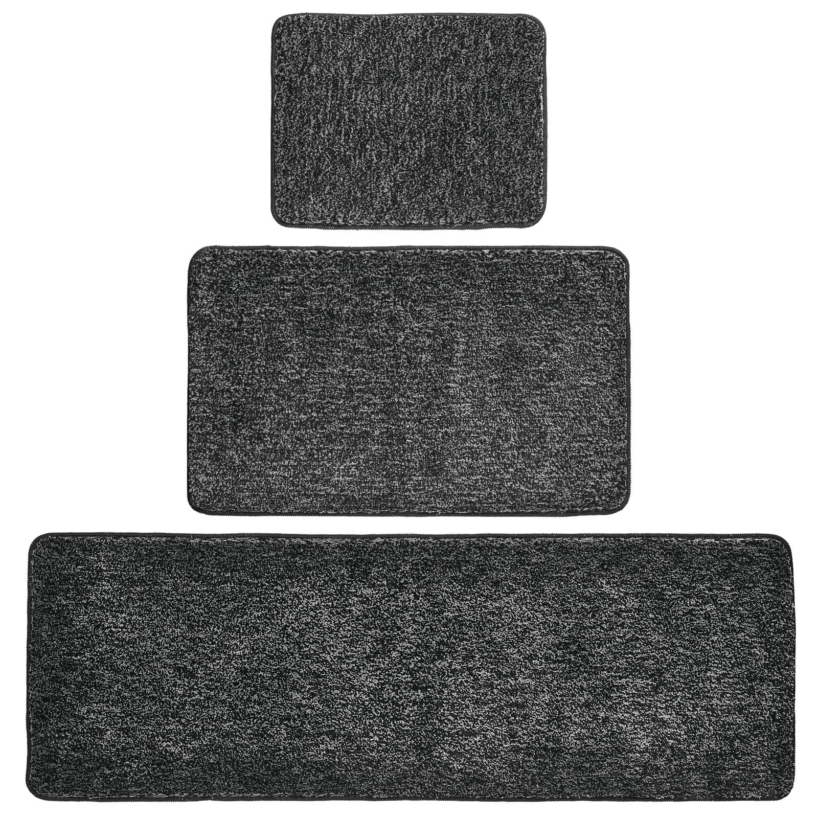 mDesign Non-Slip Microfiber Polyester Rectangular Spa Mat/Bath Rugs, Plush Heathered Water Absorbent Accent Rug for Bathroom Vanity, Bathtub/Shower,