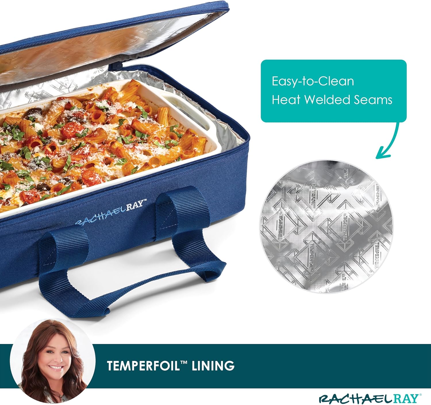 Rachael Ray Lasagna Lugger, Thermal Insulated Casserole Carrier for Hot or Cold Food, Lugger Tote for Potluck, Parties, Picnic, and Cookouts, Fits 9" x 13" Baking Dish - Image 3