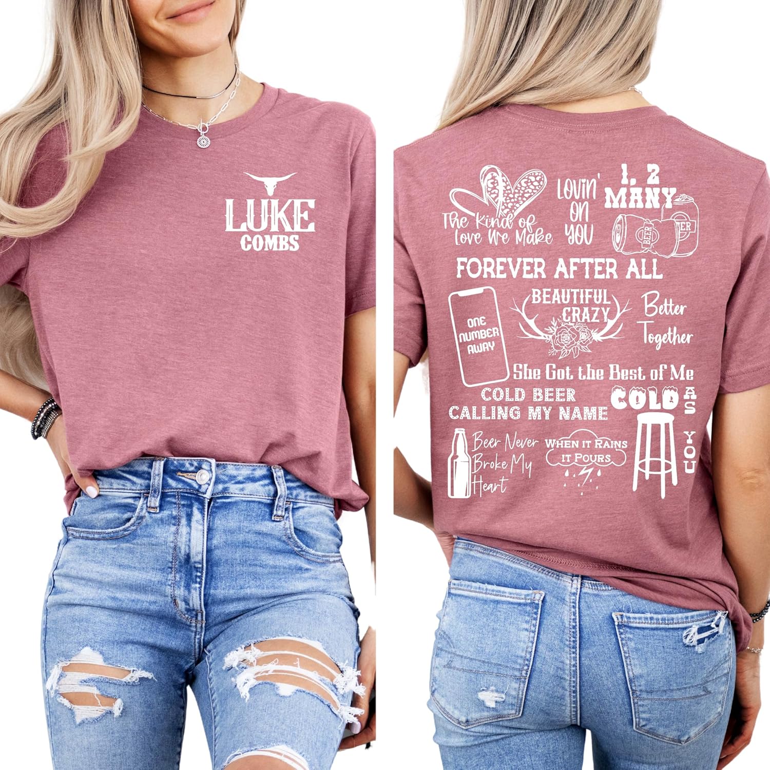 Luke Bull Skull T-Shirt, Country Music Fan Shirt, Casual Outfit Tee for Rodeo and Girls Trips, Country Music Concert T-Shirt - Image 5