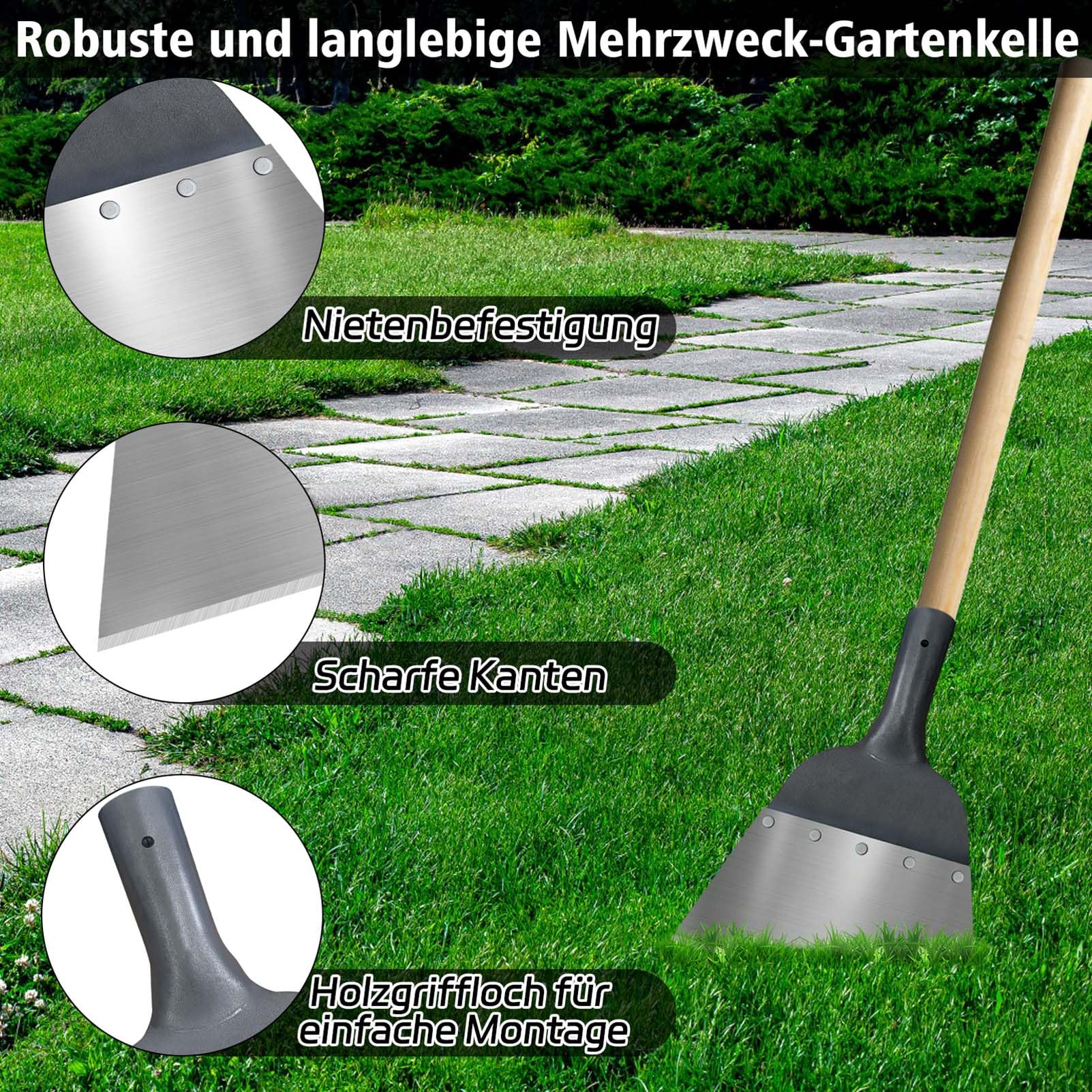 Pala Da Giardino In Acciaio 21cm - Multiuso Per Agricoltura, Pulizia Neve E Sbrinamento - Foto 5