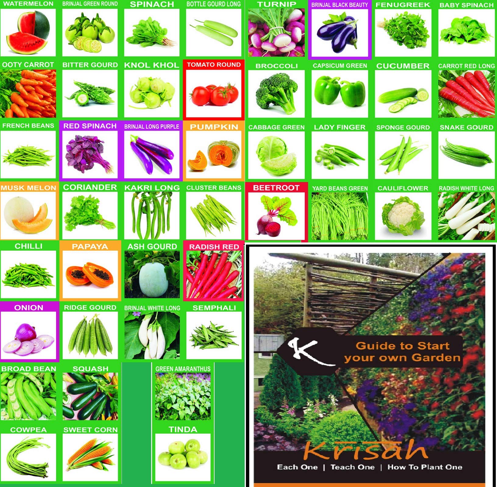 Krisah® (1985+) 46 Varieties of Vegetables & Fruit Seeds Combo with Starting your own Garden Guide (B07GV3W5JM) Amazon Price History, Amazon Price Tracker