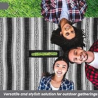 Vista 82 de Artisans Bazaar Poncho tradicional mexicano de Baja para hombres y mujeres, auténtico sarape de Gaban, manta de vaquero Pancho Jorongo rojo - rosa