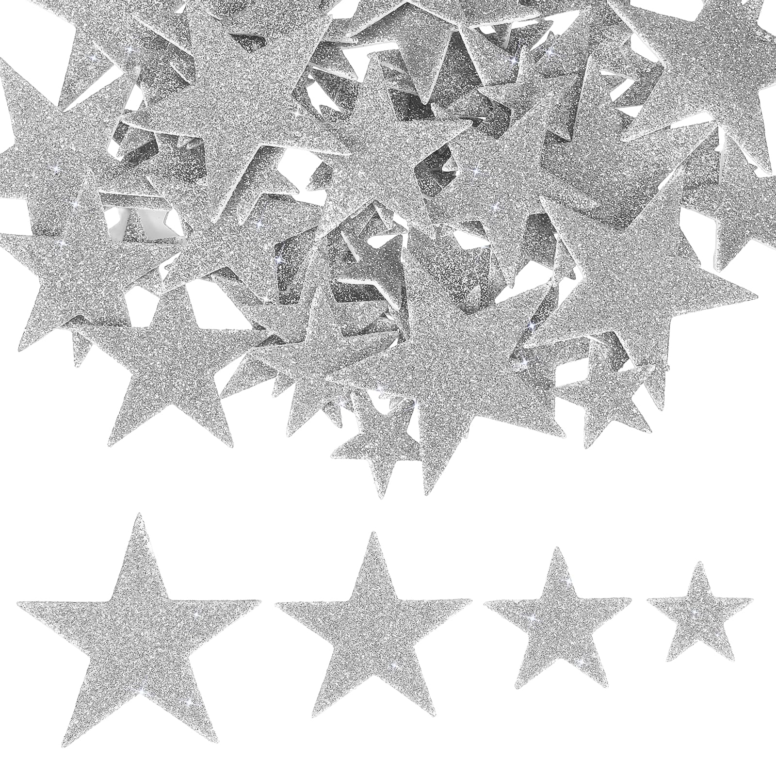 Autocollants étoiles en mousse EVA argentés pour embellir vos cartes de vœux facilement