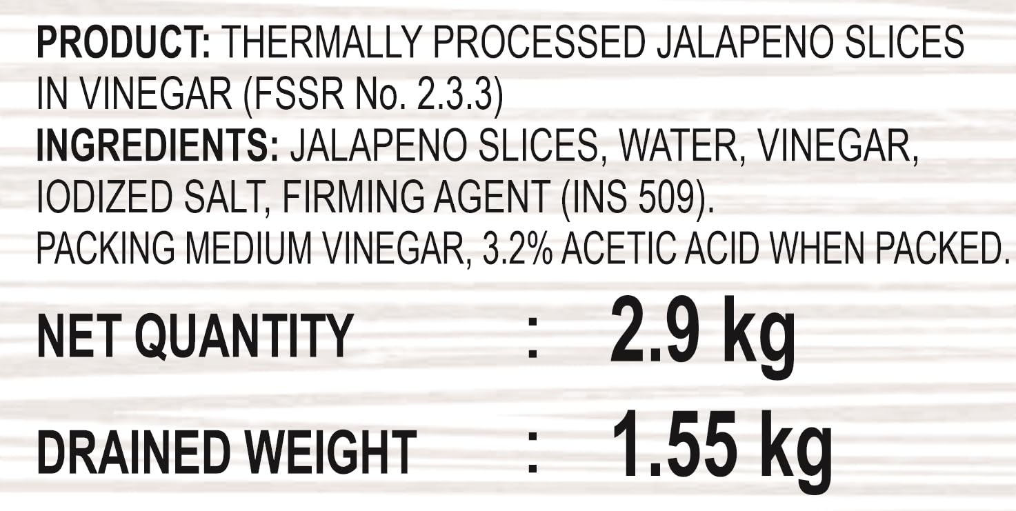 Royal Grove Jalapeno Slices | Ready to Eat| Best For Pizza, Nachos, Salads & Burger Toppings | 3 Kgs| 2