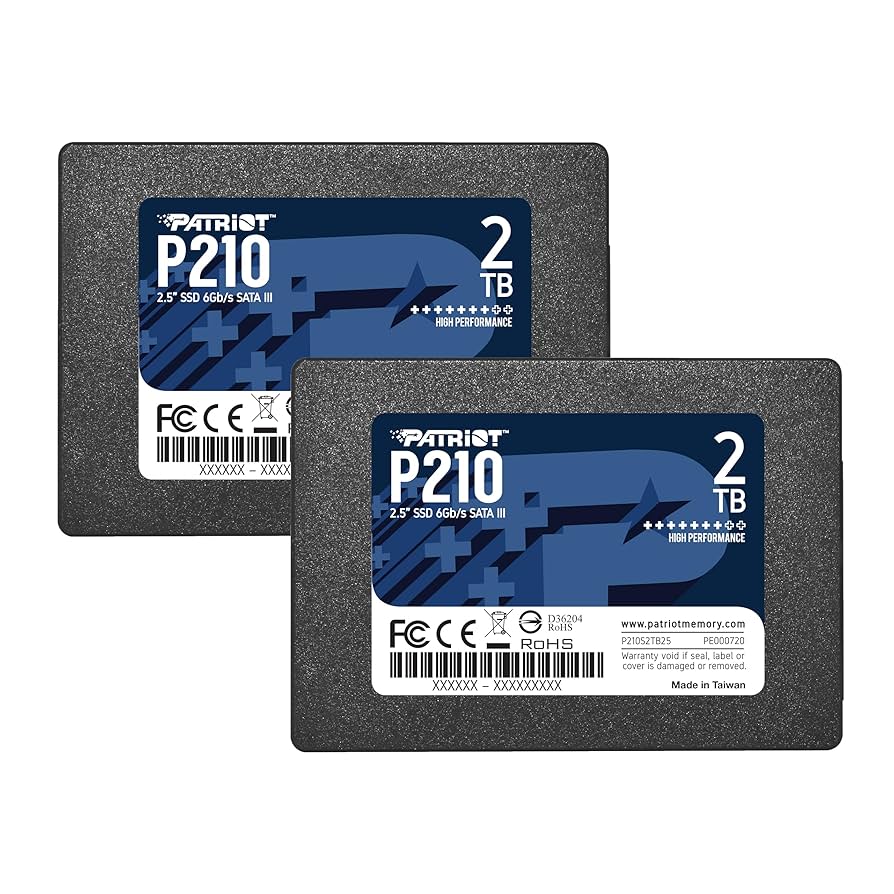 PATRIOT P210 2TB 2.5インチ SSD 使用時間小、エラーなし Amazon | Patriot P210 2TB 内蔵SSD 2パック - SATA 3 2.5インチ