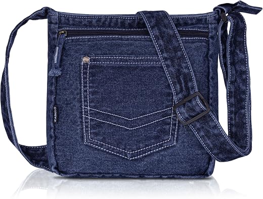 ZAINTO Denim Sling Bag for Women | Stylish Small Crossbody Bag | Premium Denim Material with Adjustable Strap, Lightweight...