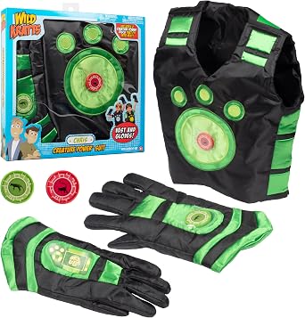 Wild Kratts Creature Power Suit, Chris Size Large 6-8X - Includes Vest, Gloves & 2 Power Discs for Halloween Costume, Pretend Play & Dress Up - Officially Licensed Toys- Gift for Kids Boys Girls