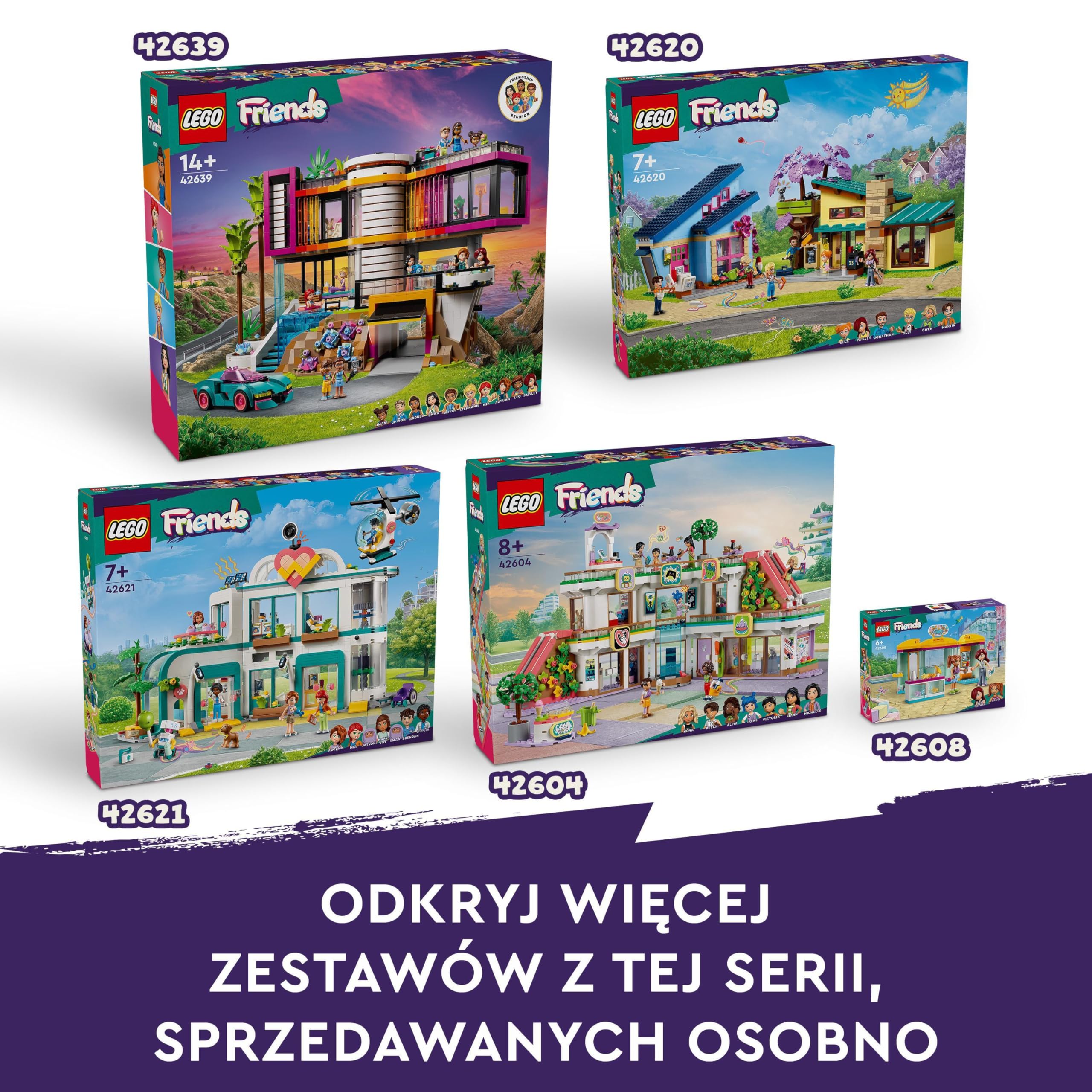 LEGO Friends Sklep z używaną odzieżą, Zabawkowy Sklep do Zbudowania z Ubraniami dla Dziewczynki i Chłopca, z Minilaleczkami i Figurką Kota, Kreatywna Zabawka dla Dziecka, Prezent dla 6-latki, 42614